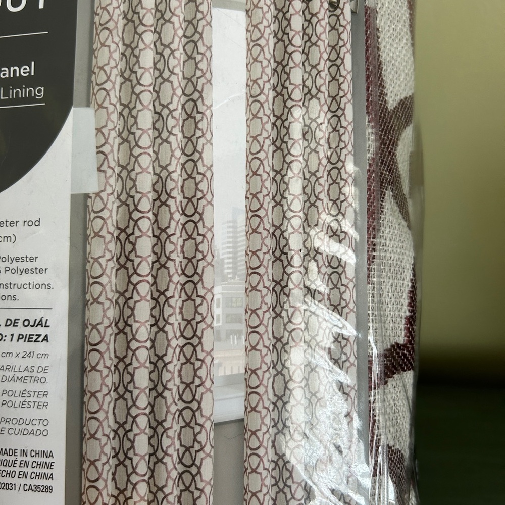 NWT Blackout curtains gray & maroon